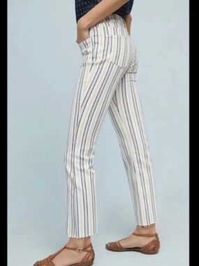 ANTHROPOLOGIE Pilcro High Rise Cropped Bootcut Striped Pants